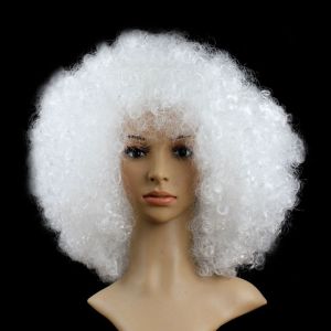 HUASHE Gift Fashion Carnival Party Clown Cosplay Football Fans Children/Adults Dressing Black Afro Curly Wig Curly Hair Colorful Wigs