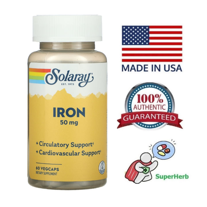 Solaray, Iron, 50 mg, 60 VegCaps | Lazada PH