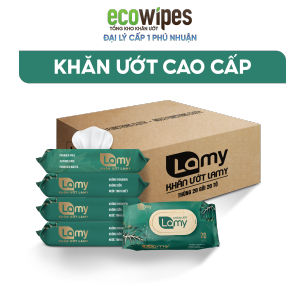 KHO PHÚ NHUẬN_Thùng 20 gói khăn ướt Lamy không cồn không parabens cao cấp dành cho em bé gói 20 tờ