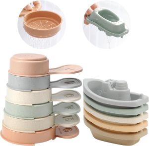 Bath Toys Floating Boats Train with Bathing Spoon11 Pcs Water Table Toys Mold Free Baby Bath Toys for Toddlers 1-3 Infants 6-12-18 MonthsBathtub Toys Shower Toys for 1 2 3 4 Year Old