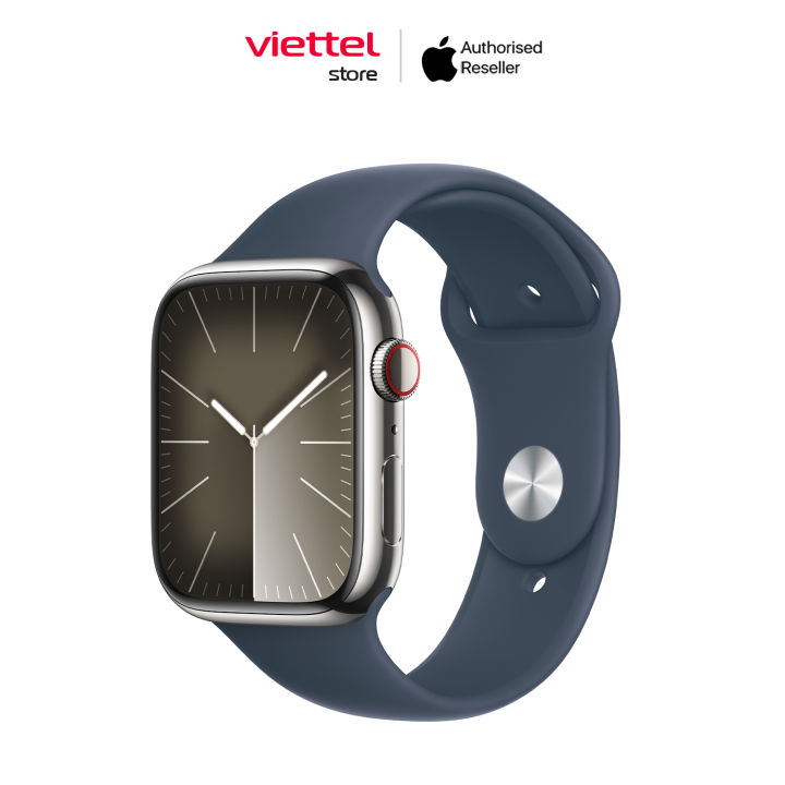 Đồng hồ thông minh Apple Watch Series 9 Viền thép Cellular 45mm Sport Band S/M Chính hãng [Viettel Store]