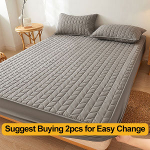 Thicken Garterized Waterproof Mattress Protector Quilted Bed Sheet Fitted Cover Foam Deep Pocket Queen Size