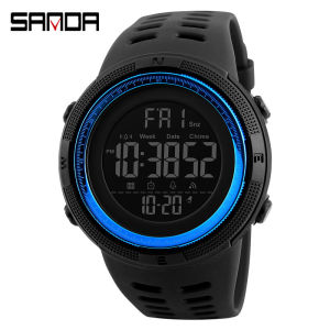 SANDA Men Watch Mens Fashion Luxury LED Display Multi-Function Watch Popular Brand Waterproof Watch Outdoor Digital Electronic Quartz Watch Chronograph1