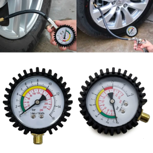 Manometer Pressure Gauge Bottom Connectors & Rubber Protector Resolution 0.1psi for Car Motorcycle Bike