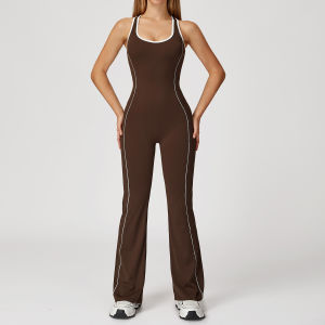 AE Zechuang Hollow-out Beauty Back Yoga Outfit Dance Sports Suit Butt-lifting and Ruched Slightly Flared Yoga Outfit 5009