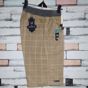 Celana Tartan Pendek Pinggang Karet Cotton Twill Street Supercombed 27-32