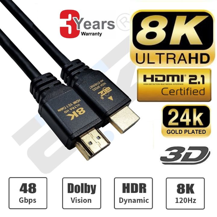 HDMI v2.1 Ultra High Speed HDR 8K 30Hz 4K 60Hz 48Gbps eARC Cable