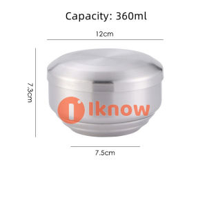 I know Korean style 304 double-layer stainless steel rice bowl with lid household soup bowl insulated childrens Korean cuisine kimchi bowl