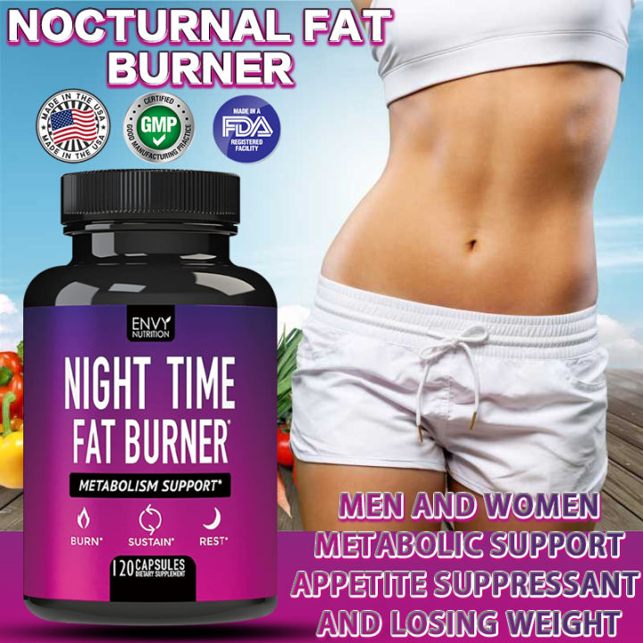 Night Time Appetite Suppressant & Fat Burner - 60 Capsules With Melatonin & Natural Extracts