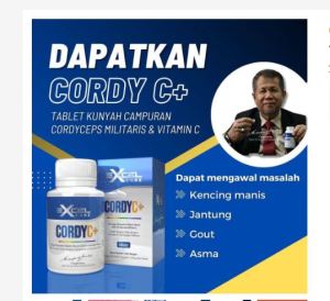 Excel Care Cordy C+ Cordyceps Militaris Plu`s Vitamin C Cholesterol Joint Pain Knee Pain Control Blood Sugar Levels Increase Energy Improve Blood Circulation