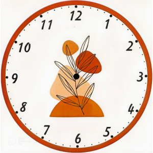 Jam dinding kayu gambar bunga cantik