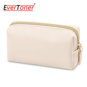 EverToner Women Cosmetic Bag Waterproof PU Leather Solid Color Makeup Pouch Travel Portable Wash Toiletry Storage Bag Organizer Purse