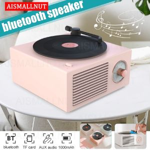 Vintage Bluetooth Speaker Retro Vinyl Record Player Multifunction Mini Audio Wireless trong Bass Enhancement Loud Volume Bluetooth 5.0Wireless Connection TF Card & AUX