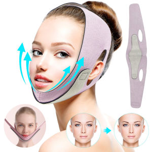 สายรัดยกแก้มยกกระชับใบหน้าผ้าพันแผลแบบบางรูปตัววีสายรัดทำให้หน้าเรียวขึ้นแบบบางสำหรับผิวที่หย่อนคล้อยต้านริ้วรอยยืดหยุ่นระบายอากาศได้ดี