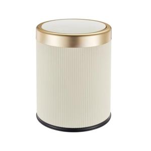 Modern Round Trash Receptacle Press Trash Can with Flips Top Lid Durability for Contemporary Interior Trashcans