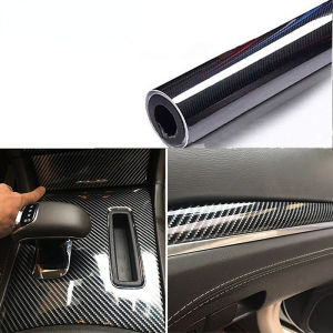 Car 5D Carbon Fiber Sticker Waterproof Glossy Vinyl Roll Motorcycle Decal DIY Auto Door Sill Side Mirror Protection Film