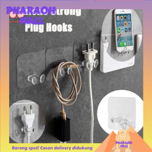 Pharaoh🎀COD Braket Stiker Dinding Steker Transparan Kait Perekat Kuat Dinding Dapur Kait Soket Kreatif