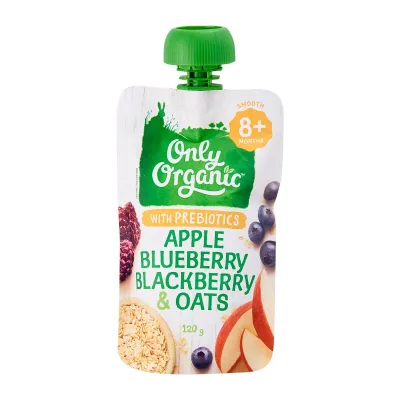 Only Organic Apple Blueberry Blackberry & Oats 120g - From 8 Months