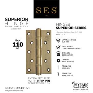 Engsel Pintu - Hinge SES 6 x 35 x 5mm 4BB Q16 AB