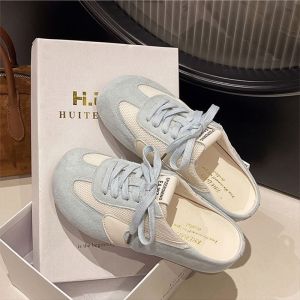 [Free Shipping] Thick-Soled German Training Style Slip-On Sandals With A Closed Toe Designed For Women New Spring/Summer Collection Featuring A Mesh Upper And A Slip-On Design For Easy Wear