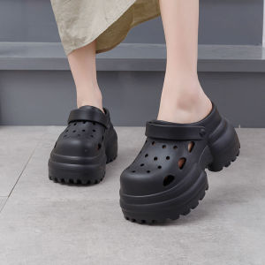 [Free Shipping] 11CM High-Heeled Soft-Soled Perforated Shoes EVA WomenS New Summer Model Non-Slip Suitable For Outdoor Wear Height-Enhancing Slimming Thick-Soled Sandals