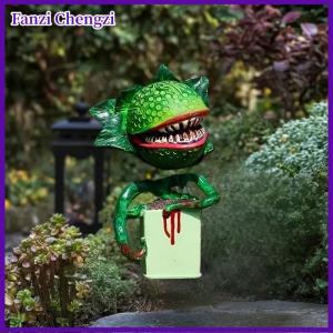 Fanzi 1 Piece Halloween Horror Decoration Cannibal Flower Resin Ornament Garden Carnivorous Plant Crafts Home Landscapes
