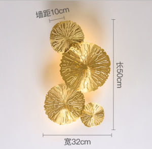 Nordic Gold Lotus Leaf LED Wall Light Retro Wall Lamp Stainless Steel Wall Sconce For Industrial Decor Indoor Lighting Fixtures