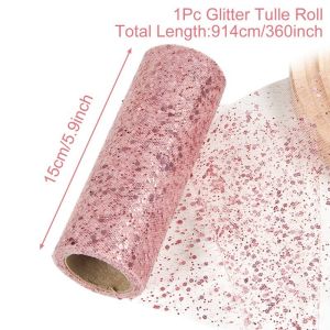 10Yards 15cm Christmas Ribbon For Christmas Tree Decoration Mesh Ribbon Roll For Packaging Xmas Tree