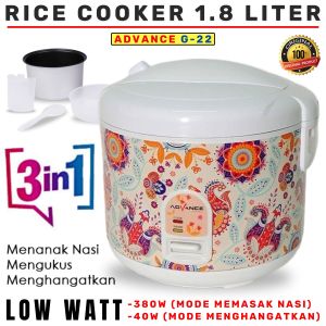 PROMO Mejikom ADVANCE G-22 18 Liter Rice Cooker 100% ANTI LENGKET 380 Watt - 3 in 1 Menanak Menghangatkan dan Mengukus - FAMOUS STAR SHOP