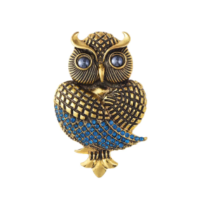 Vintage Owl Brooch Elegant Alloy With Crystals Rhinestones for Women Men Gift for Fashion Accessories