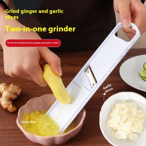 2 in 1 Ginger Garlic Cutter Slicer Manual Vegetable Cutting Double-Sided Chopper Kitchen Gadgets Kitchen Tool
