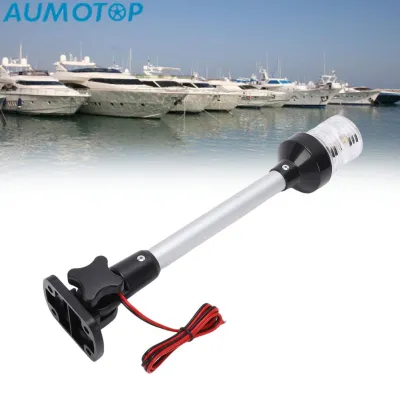 AUMOTOP Boat Stern Light White LED All Round Waterproofing Pontoon Navigation Light for Marine Jon Boat 12inch