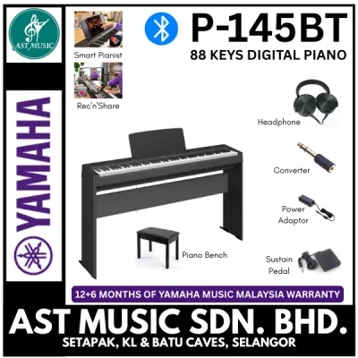 Yamaha P145BT Digital Piano with Bluetooth