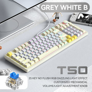 T-Wolf T50 Wired Mechanical Gaming Keyboard With Knob Design 97 Keys Layout (Wired Keyboard)