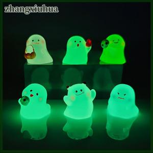 zhangxiuhua Mini Luminous Halloween Ghost Ornament Cartoon Doll Micro Landscape Dollhouse Model Car Interior Home Desktop Decoration