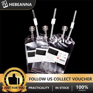 hebeanna 5Pcs 350ML Reusable Blood Energy Drink Bag Halloween Vampire Props Decoration