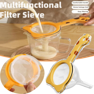 2 In 1 Funnel Filter With Handle Double-layer Large-caliber Kitchen Oil Funnel Anti-scalding