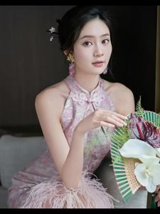 ใหม่สไตล์จีน Morning Gowns Bride Wedding Cheongsam Toast Dress Engagement Dress Dress for Small People