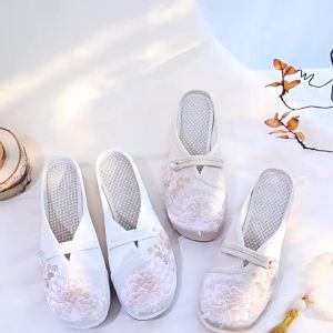 [Free Shipping] Mingyuan Embroidered Slippers Womens Ethnic-Style Outdoor Slippers Summer Mom Shoes Hanfu-Style Womens Slippers.