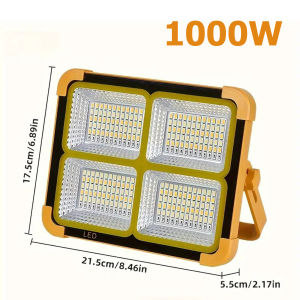 1000W Portable Led Emergency Lighting Lamp Ip65 Floodlight Solar Energy Light Outdoor Solar Flood Light Home