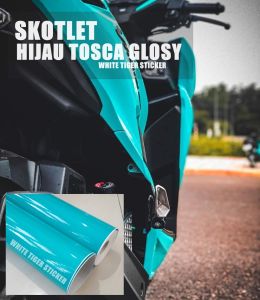 SKOTLET STIKER MOTOR HIJAU TOSCA GLOSSY