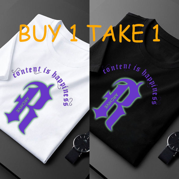 [BUY 1 TAKE1 ] 2PCS  simple cotton Korean version of men and women T-shirt minimalist neutral shirt