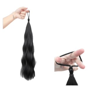 SEJUE4373 Cute Sweet Daily Synthetic Hair Accessories Soft Wavy Girls Natural Ponytail Wig Cosplay Lolita Wig Long Curly Ponytail Heat Resistant Fiber