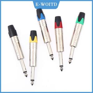 【E-WOITD】 ปลั๊กต่อเสียง6.35มม. แจ็คช่องเสียบแจ็คตัวเชื่อมไมโครโฟนประกอบแบบโมโนพร้อมฟังก์ชั่นปิดเสียง