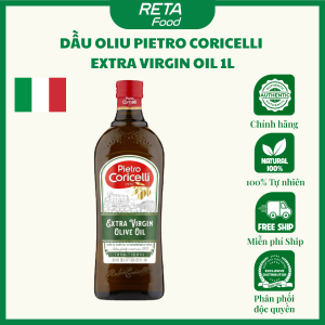 Dầu Olive Extra Virgin Pietro Coricelli 1L – Dầu Ô Liu Ép Lạnh Nguyên Chất – Dùng Salad & Sốt – Nhập Khẩu Ý