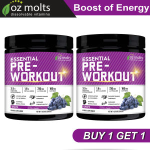 Ozmolts Pre Workout Powder with L-citrulline Increased Strength Pre Workout Supplement for Boost Energy and Output Creatine Monohydrate Powder Support Energy Drink Grape 30 Servings