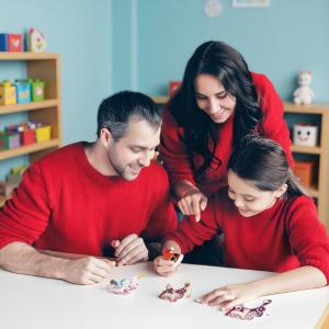 YAFEN 8 Sheets Children Party Decoration Toy Christmas Puzzle Stickers Create Your Own Santa Claus DIY Make-a-Face Jigsaw Games