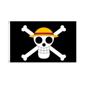 Skull Pattern Jolly Roger Flag With Brass Grommets Pirate Banner For Indoor & Outdoor Use