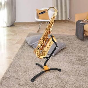 Professional Foldable Saxophone Stand for Alto Tenor Sax Display Storage Rack Iron Construction Non-Skid Base Saxophone
