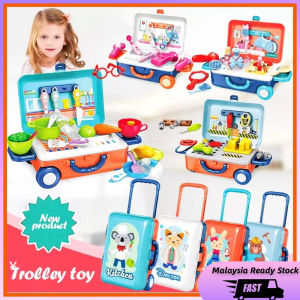 Pretend Play Suitcase Kid Educational Toys Simulation Briefcase Makeup Tool Doctor Kitchen Toys Play Set For Kids